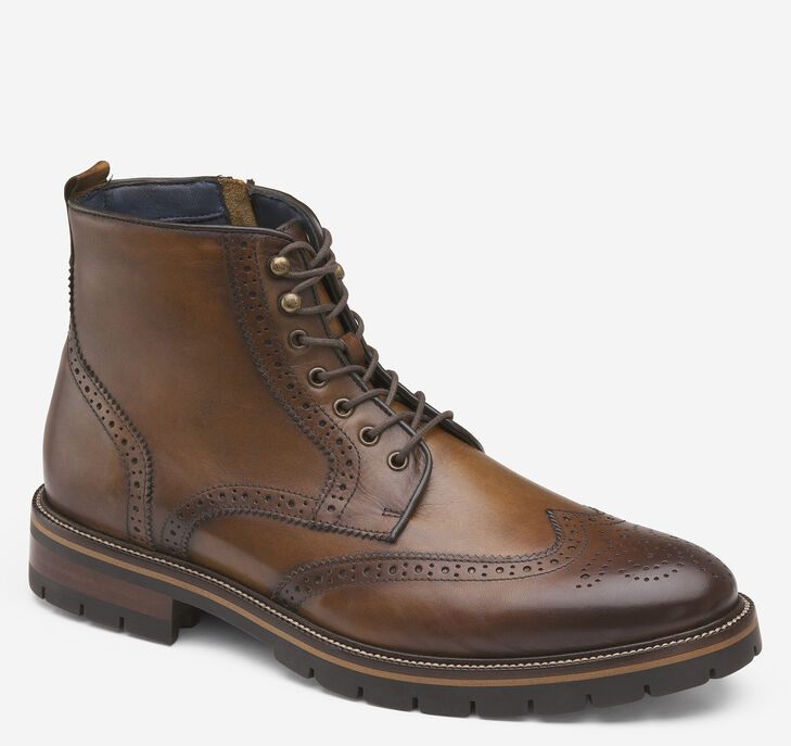 Johnston & Murphy XC Flex Cody Wingtip Zip Snörning Kängor Herr - Bruna Stövlar [UN0679582]